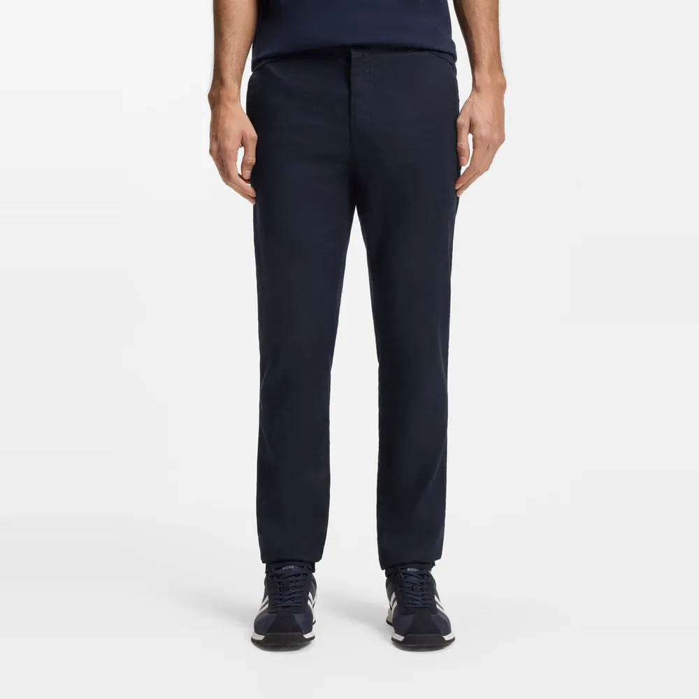 Boss Mens BOSS ORANGE Straight Leg Linen Trousers detail 2