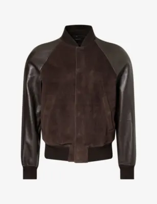 TOM FORD Soft Suede And Leather Bomber Jacket