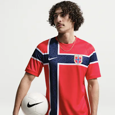 Nike Norway National Team 2026 Stadium Home Men's Nike Dri-FIT Football Shirt - Chile Red/Chile Red/White