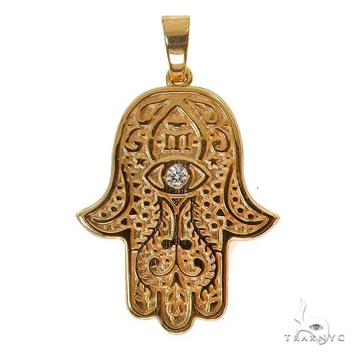 RINA - For Him CUSTOM 14K Gold Hamsa Pendant 67706 in Rose Gold – Pendant
