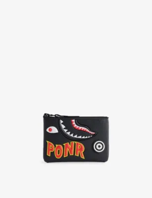 A BATHING APE Shark Mini Leather Wallet
