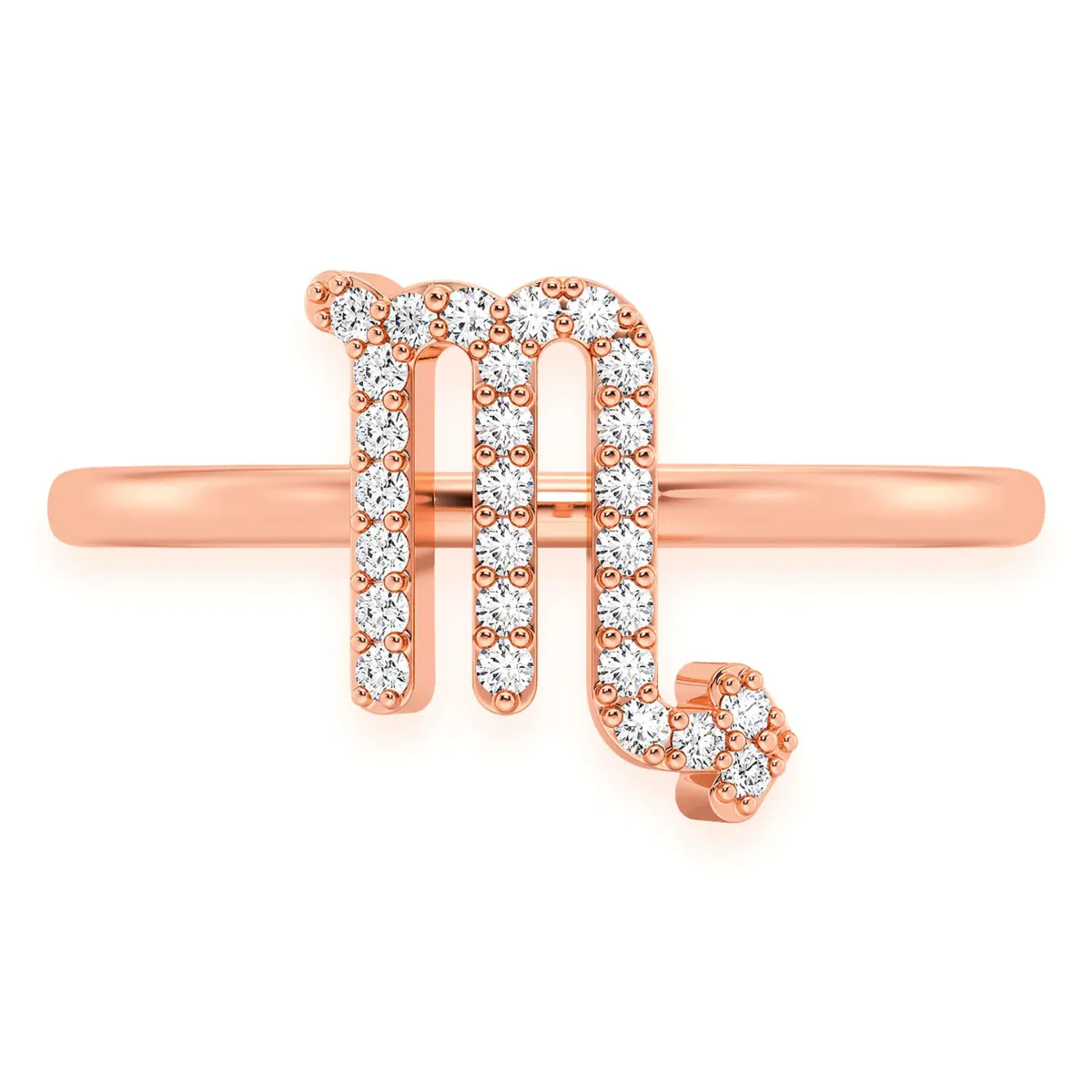 For Him Zodiac Diamond Ring in Scorpio / Rose Gold / Natural Diamond – Ring