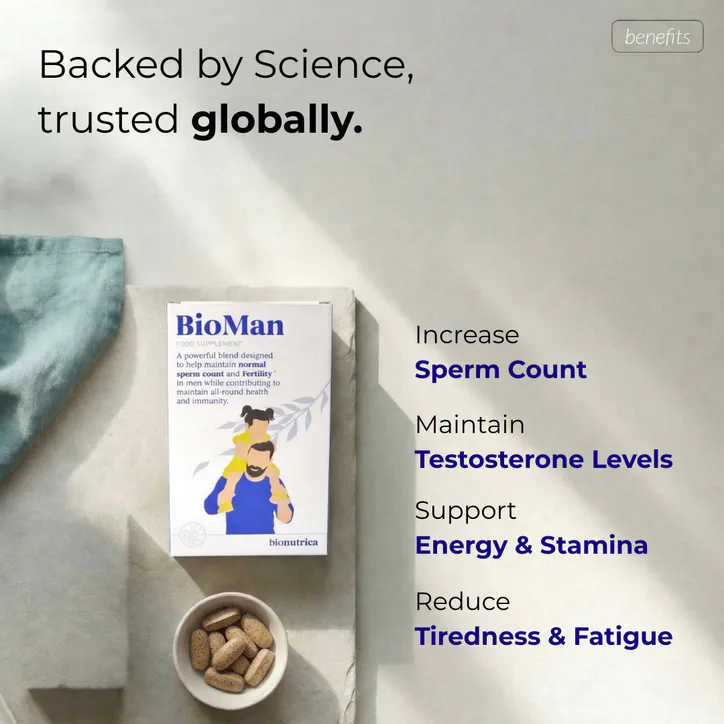 Bionutrica BioMan Male Fertility Testosterone & Performance Support, 31 nutrients,1300mg - 60 tablets detail 2