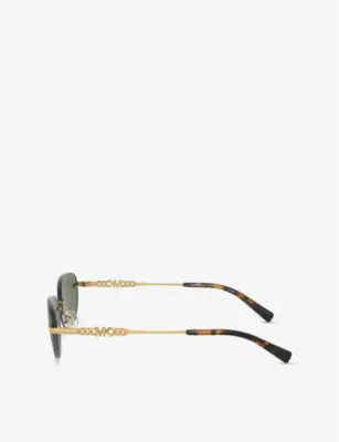 MICHAEL KORS MK1151 Manchester Rimless Metal Sunglasses in GREEN, additional product view 3