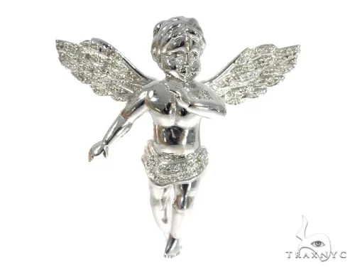 RINA - For Him FACTORY 14K Gold Prong Diamond Angel Pendant 45400 in Rose Gold – Pendant