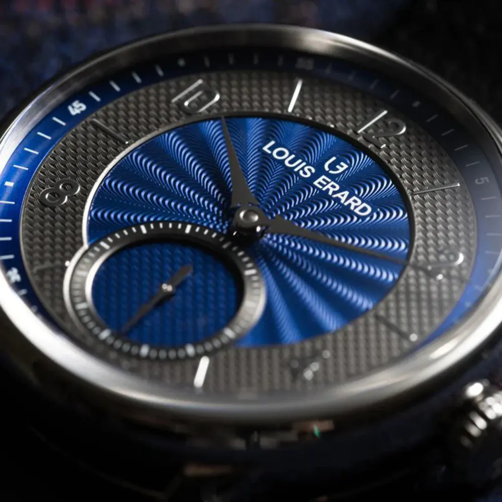 Louis Erard Excellence Petite Seconde Guilloché 39mm Unisex Watch Blue in Blue, additional product view 2