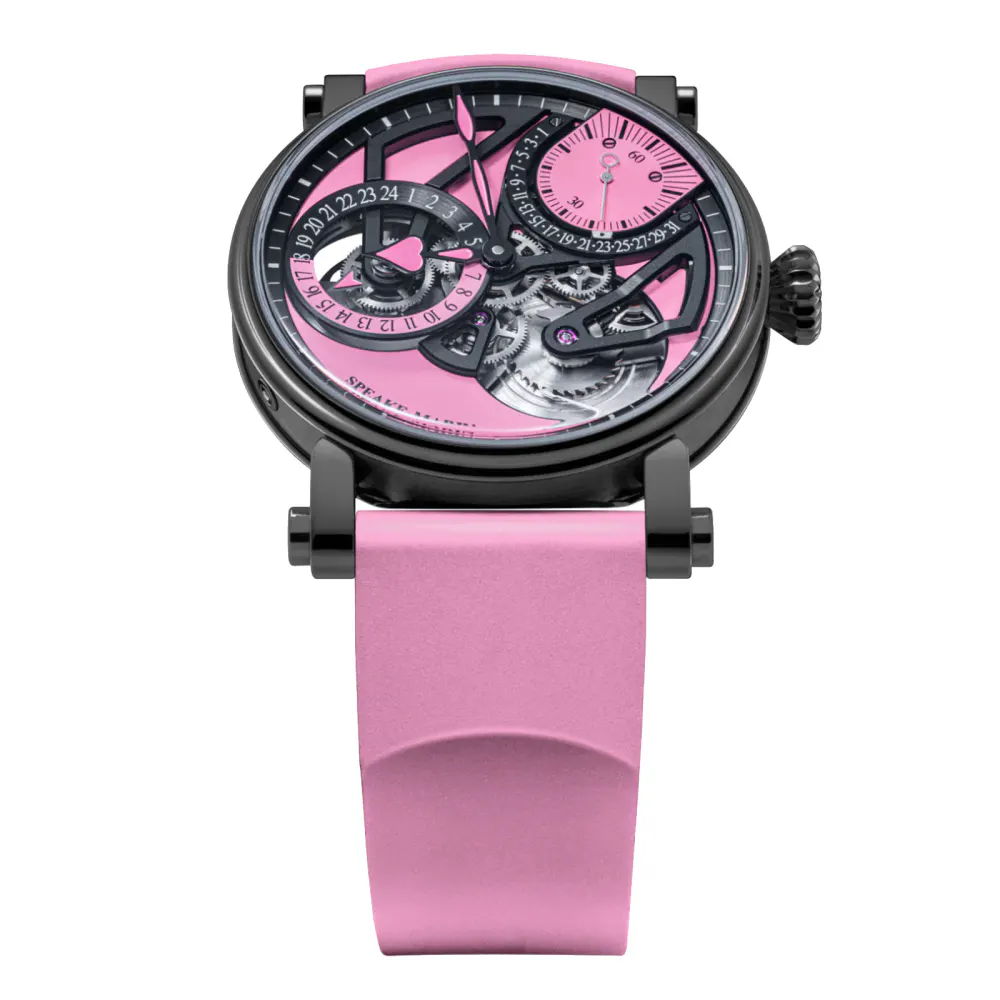 Speake-Marin Dual Time 38mm Mens Watch Pink in Pink, additional product view 2