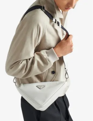 PRADA Triangle leather cross-body bag detail 2