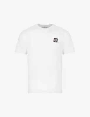 STONE ISLAND Logo-patch regular-fit cotton-jersey T-shirt - BLACK detail 2