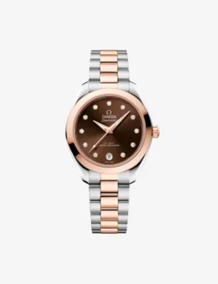OMEGA Seamaster Aqua Terra 150M Sedna™ Gold On Stainless-Steel And 0.10ct Diamond Watch 30mm in BROWN – Jewellery & Watches | Mens luxury watches