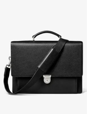 ASPINAL OF LONDON City grained-leather messenger bag