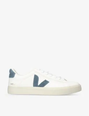 VEJA Campo Logo-Stitched Leather Trainers - EUR 46 / 12 UK MEN in WHITE/NAVY – Mens | Trainers | Lace up trainers