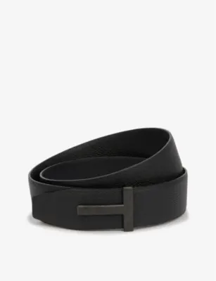 TOM FORD Reversible brand-plaque leather belt - 30
