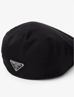 PRADA Triangle-plaque Re-Nylon beret hat - XXL in BLACK, additional product view 2
