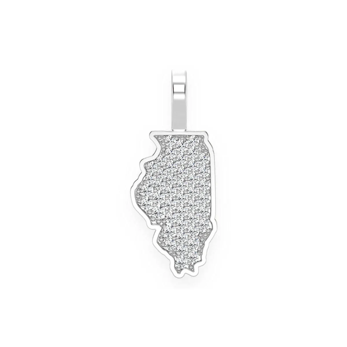 For Him US State Diamond Pendant in Illinois / Rose Gold / Natural Diamond – Pendant