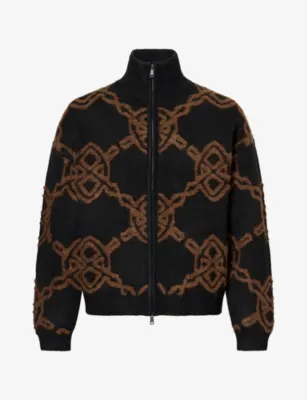 DAILY PAPER Shield Knitted Cardigan in BLACK – Mens | Knitwear | Cardigans