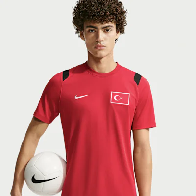 Nike Turkey 2026 Academy Pro Short-Sleeve Top Men's Nike Dri-FIT Short-Sleeve Football Top - Sport Red/Black/White