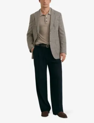 REISS Tuscan Houndstooth Wool-Blend Blazer detail 2