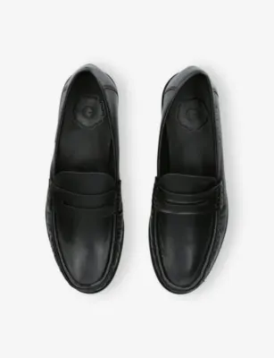 GRENSON Simeon Leather Loafers - EUR 44 / 10 UK MEN in BLACK, additional product view 2