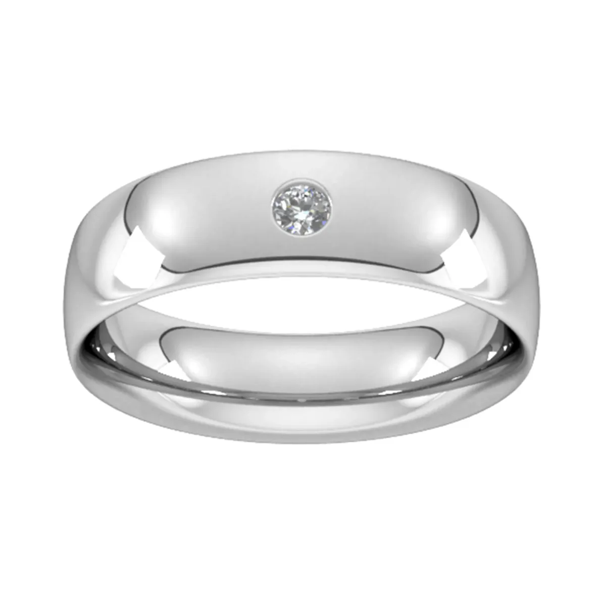 For Him 6mm Brilliant Cut Diamond Set Wedding Ring In Platinum