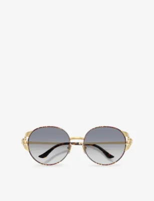 VERSACE VE2303 Round-Frame Metal Sunglasses in GOLD, additional product view 3