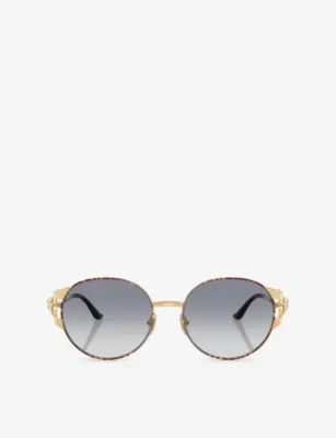 VERSACE VE2303 Round-Frame Metal Sunglasses