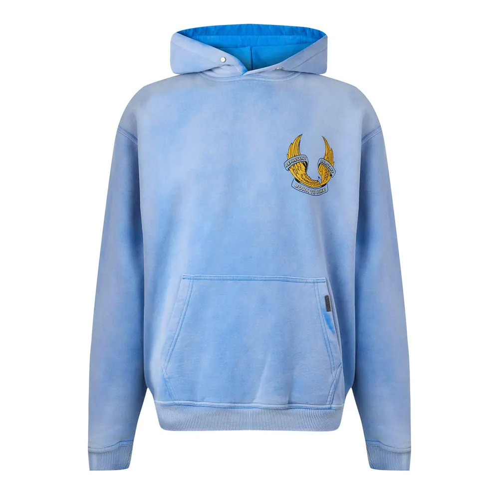 Represent X Belstaff Men's Overhead Hoodie in Washed Blue – Clothing