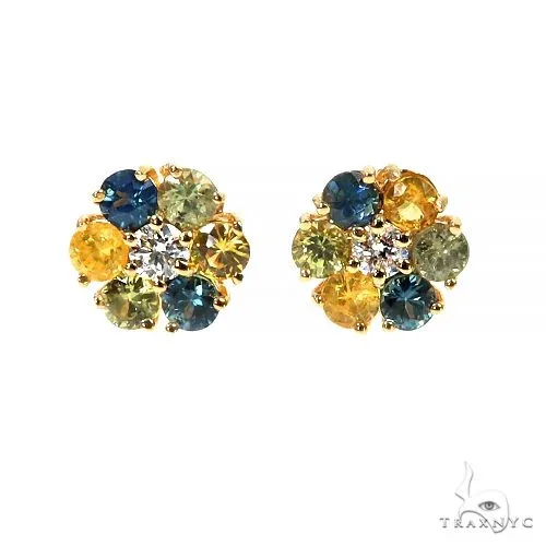 PIA - For Him GEMSTONES Sapphire Meadow Flower Studs -Mini 67429 in Rose Gold – Earrings