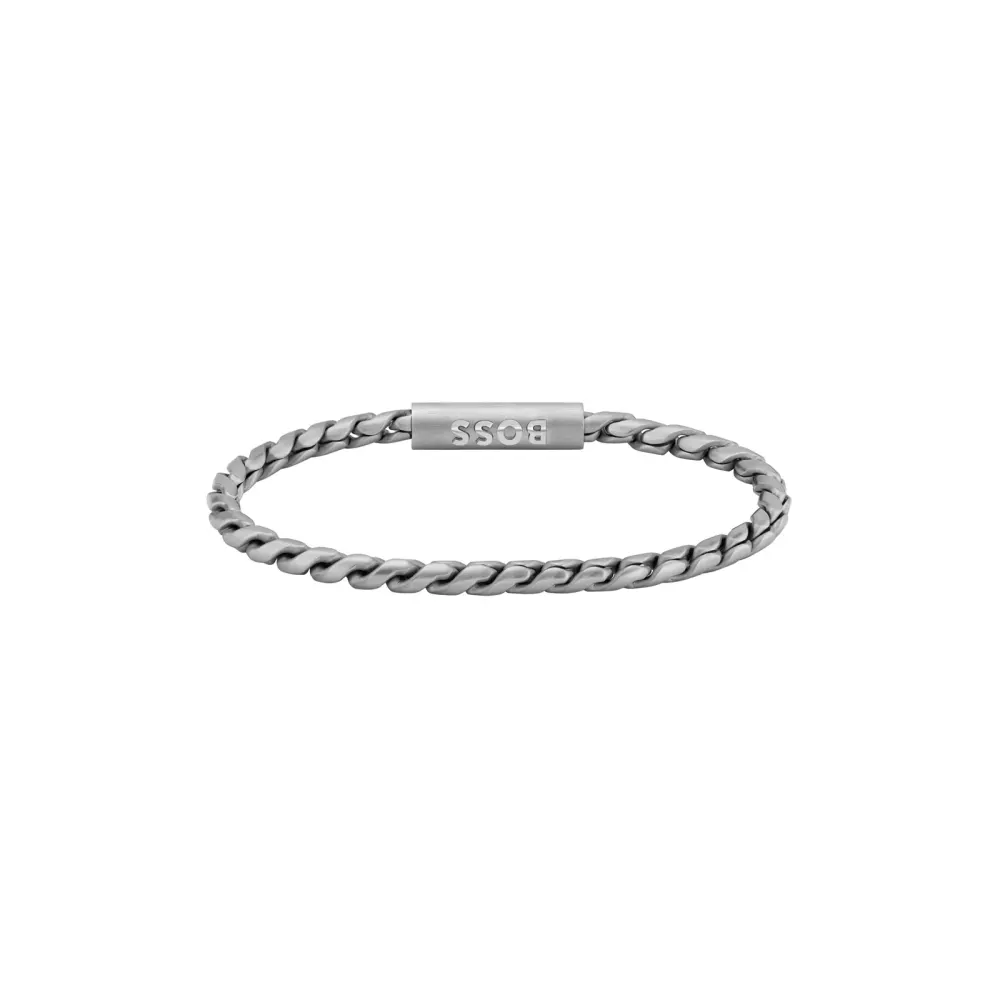 BOSS Gents BOSS Doran Stainless Steel Chain Link Bracelet detail 3