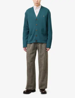 VIVIENNE WESTWOOD Alex Orb-Embroidered Cotton-Blend Cardigan detail 2