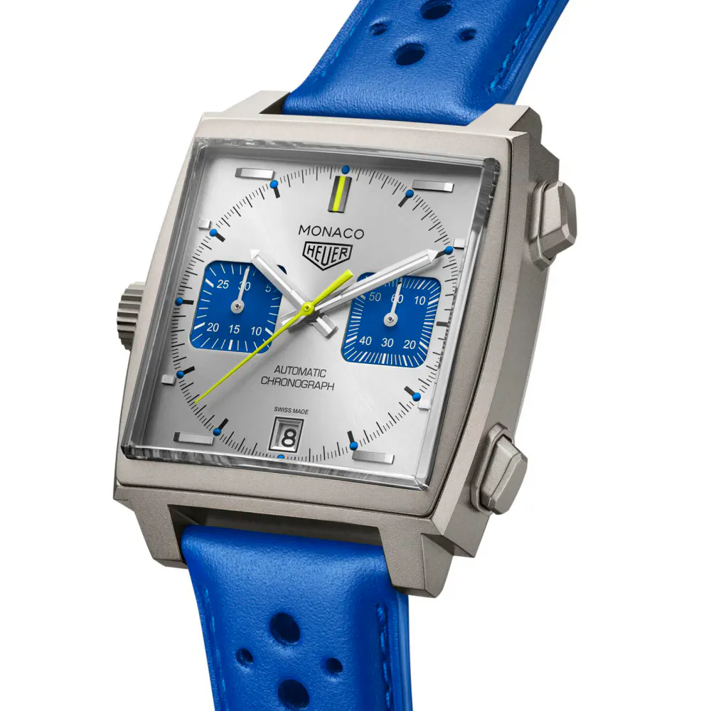 TAG Heuer Monaco Chronograph Racing Blue Limited Edition 39mm Mens Watch Silver in Silver, additional product view 2