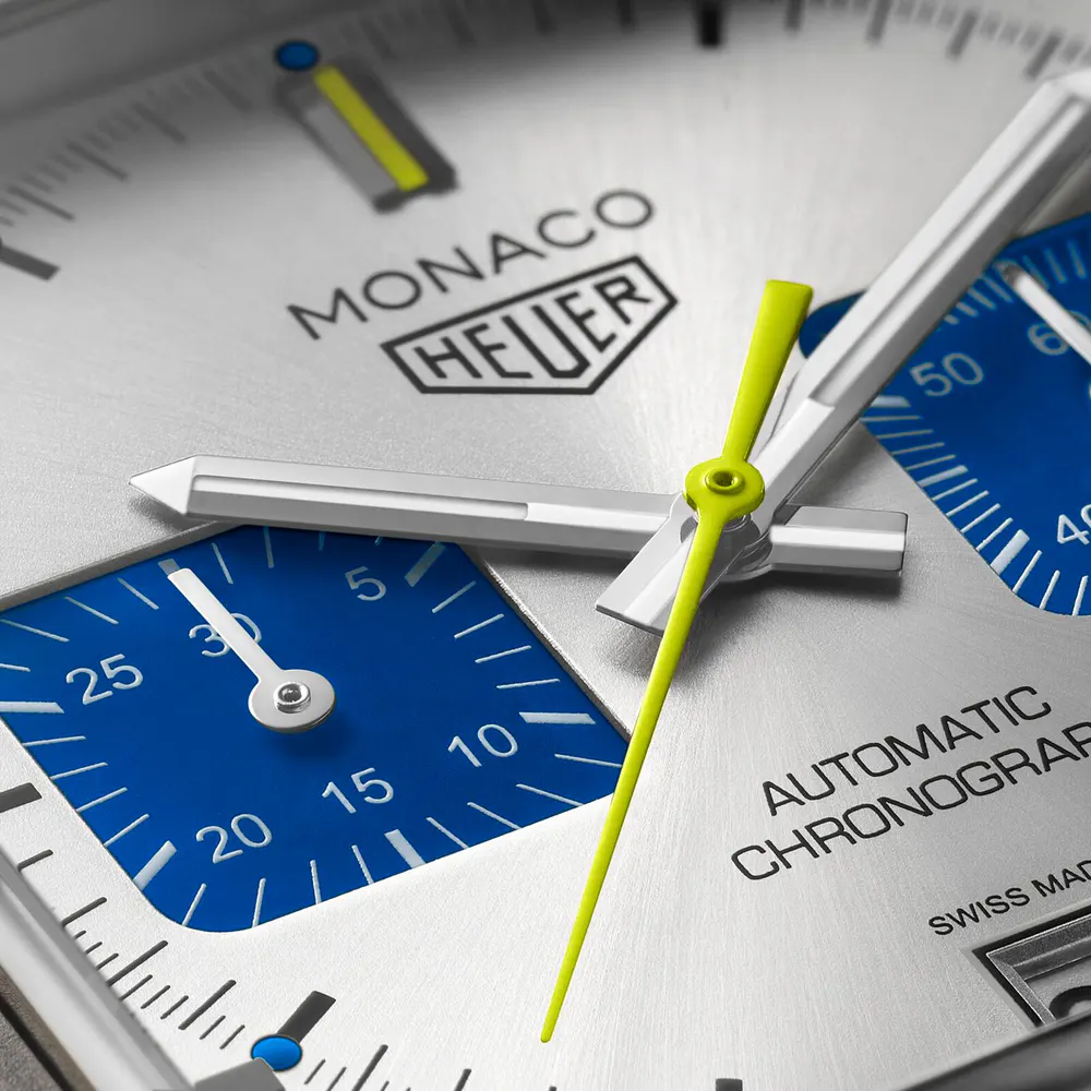TAG Heuer Monaco Chronograph Racing Blue Limited Edition 39mm Mens Watch Silver in Silver, additional product view 3