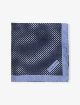 CORNELIANI Printed Silk Pocket Square