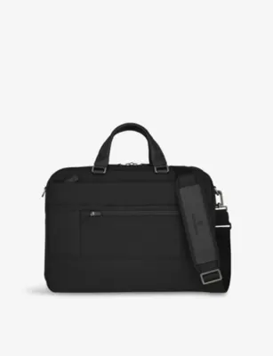 VICTORINOX Mythic Deluxe Leather and Woven Briefcase detail 2