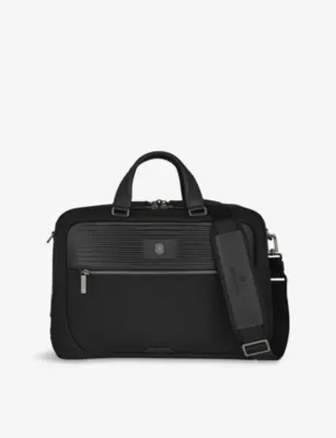 VICTORINOX Mythic Deluxe Leather and Woven Briefcase