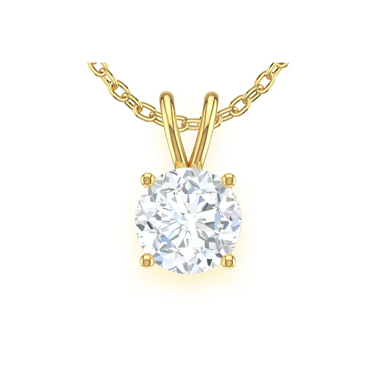 For Him Round Solitaire Diamond Pendant in 0.10ctw / Rose Gold / Lab Grown Diamond – Pendant