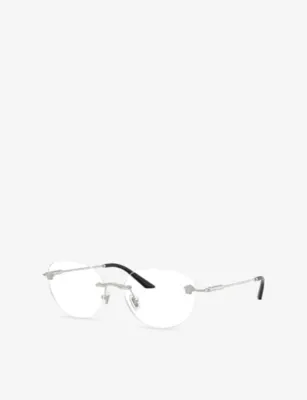 VERSACE VE1305 Round-Frame Metal Optical Glasses in SILVER, additional product view 2