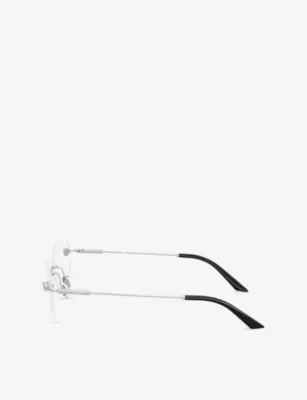 VERSACE VE1305 Round-Frame Metal Optical Glasses in SILVER, additional product view 3
