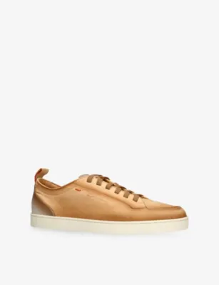 SANTONI Monte Carlo Leather Trainers - EUR 41 / 7 UK MEN in TAN, additional product view 3