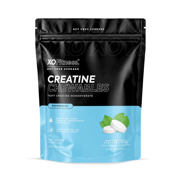 XO Fitness Creatine Chewables - 100 Chews Pouch - Peppermint