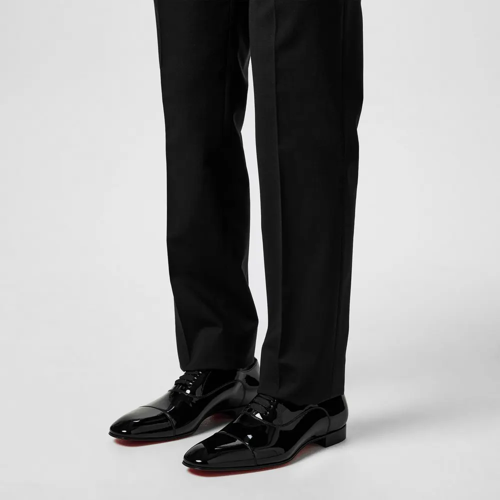 Christian Louboutin Men's Leather-Style Greggo Lace-Up Shoes detail 2