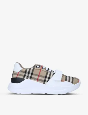 BURBERRY Regis vintage check canvas trainers - BEIGE - EUR 41 / 7 UK MEN