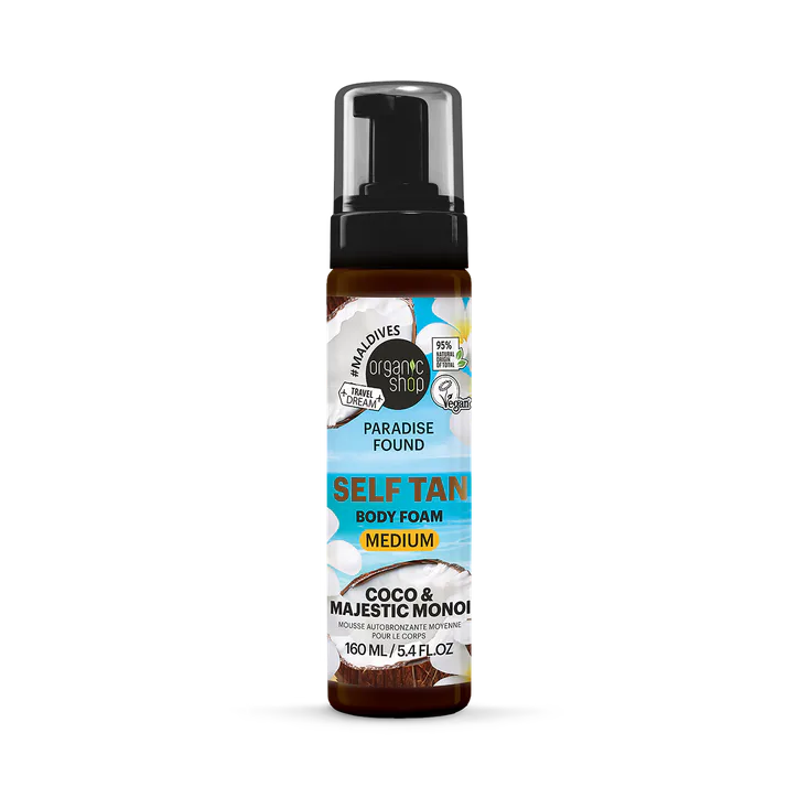 Organic Shop Paradise Found MEDIUM Self Tan Body Foam with Coco & Majestic Monoi 160ml