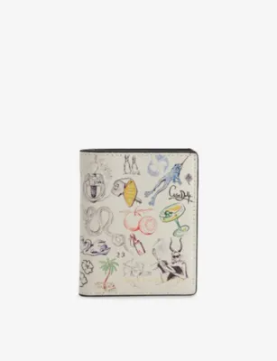 DUKE & DEXTER Dean Sketch-Print Leather Wallet
