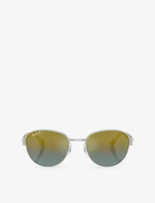RAY-BAN RB3766CH Round-Frame Metal Sunglasses