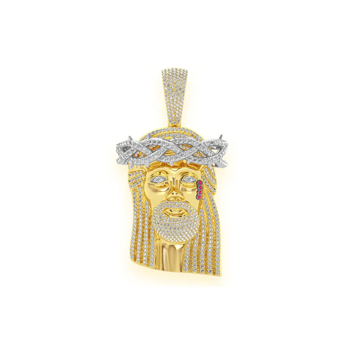 For Him Heritage Jesus Piece in 9.25ctw / Yellow Gold / Natural Diamond – Pendant