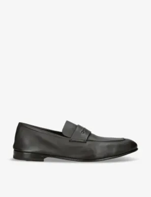 ZEGNA L'Asola Secondskin Almond-Toe Leather Penny Loafers - DARK BROWN - EUR 43.5 / 9.5 UK MEN in DARK BROWN – Mens | Loafers