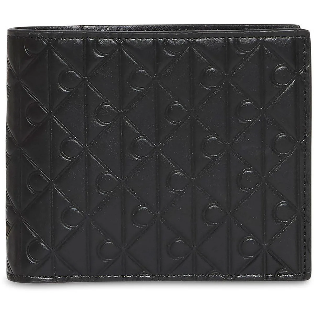 Calvin Klein Men's Embossed Emblem Leather Coin Pocket Billfold Wallet