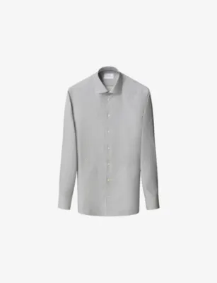 ETON Geo-Print Slim-Fit Cotton Shirt in Dark Blue – Mens | Shirts | Formal Shirts | Slim-fit shirts