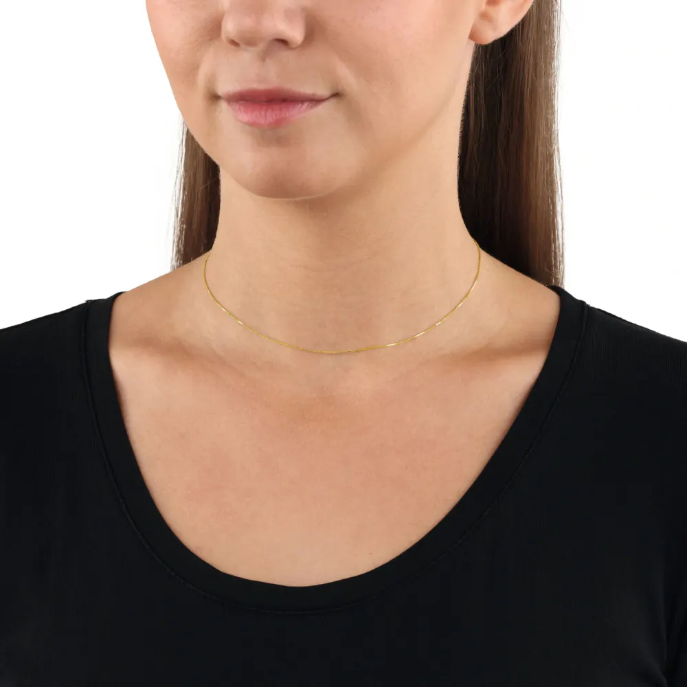 AMOR 9ct Yellow Gold Venezia Chain Necklace - 35cm detail 2